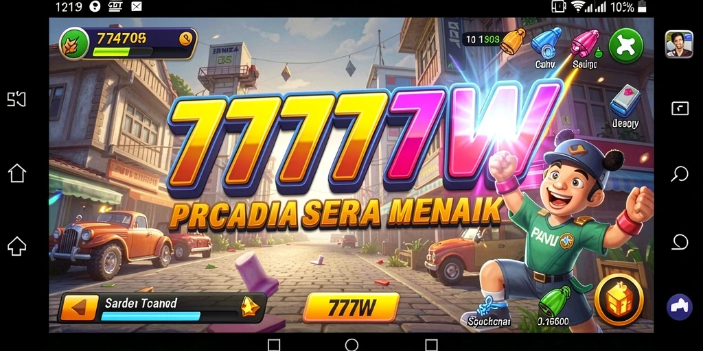 Tampilan gameplay seru dari 7777W yang penuh aksi.