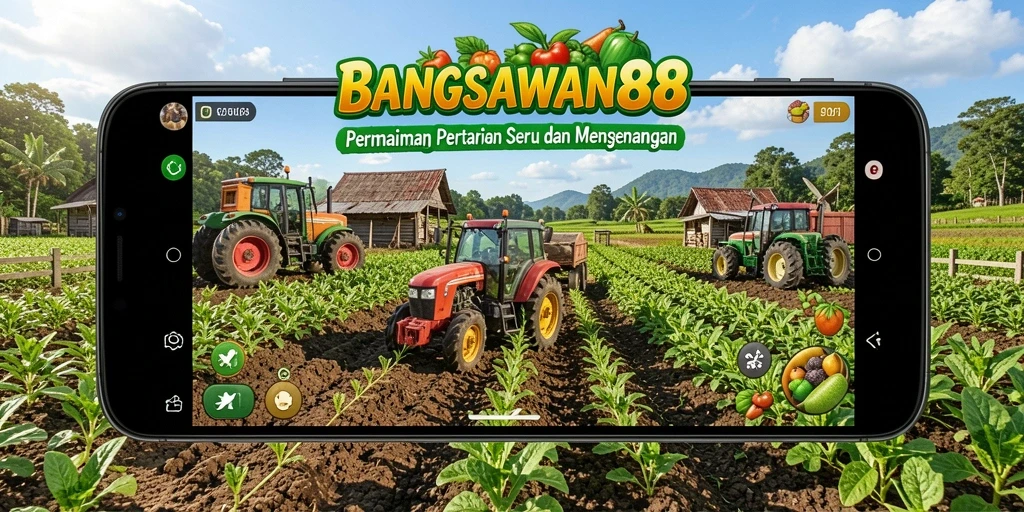 Tampilan screenshot utama BANGSAWAN88 yang menunjukkan aktivitas bertani.