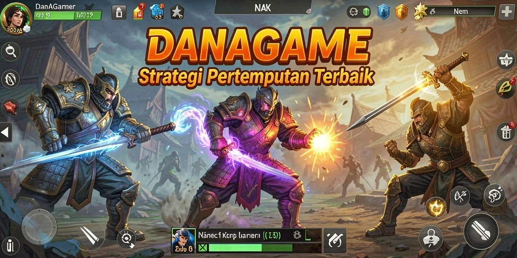 Tangkapan layar menunjukkan aksi strategi mendebarkan dalam DANAGAME.