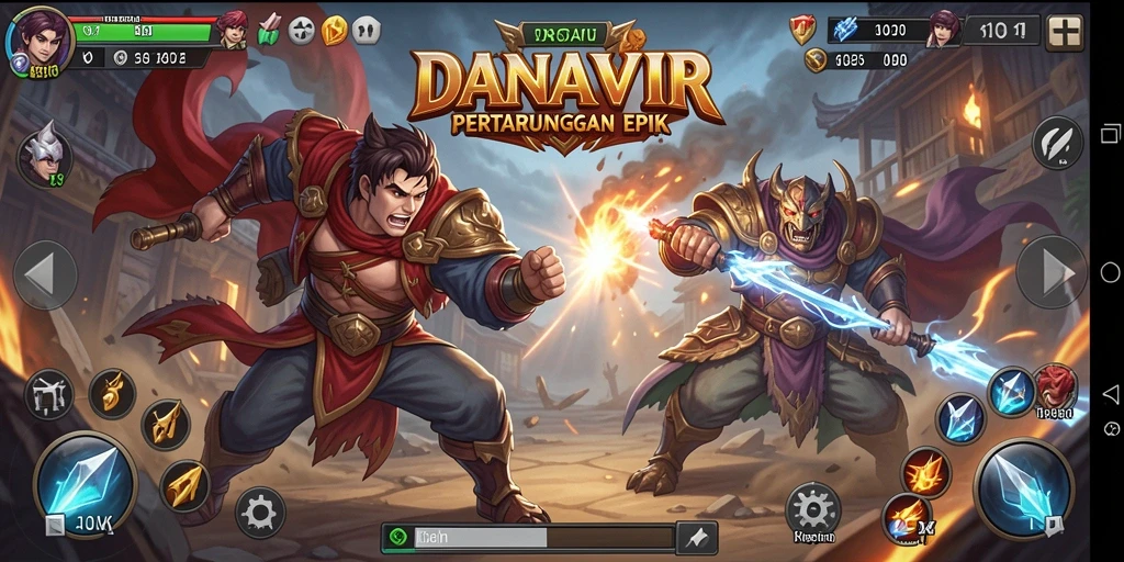 Gameplay seru DANAVIP dengan pertarungan karakter unik.