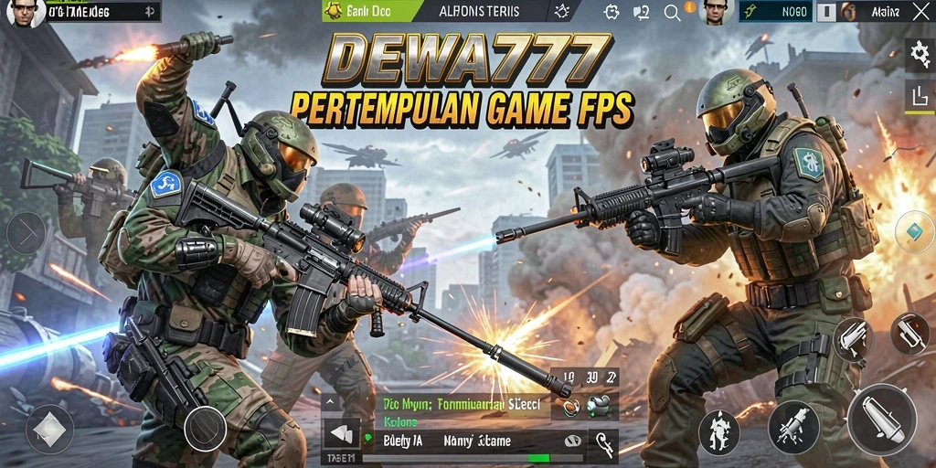 Screenshot gameplay DEWA777 menunjukkan pertempuran intens di layar.