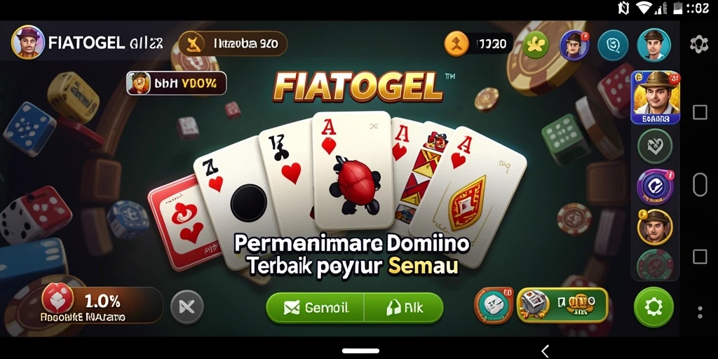 Screenshot gameplay menunjukkan serunya permainan domino di FIATOGEL.