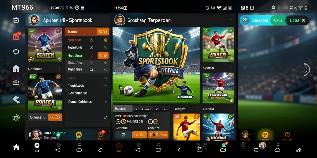 Tangkapan layar menunjukkan antarmuka taruhan Sportsbook yang menarik dan interaktif.