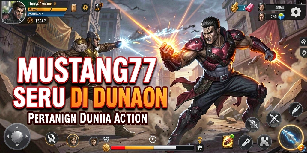 Tangkapan layar menunjukkan aksi seru dalam MUSTANG77.