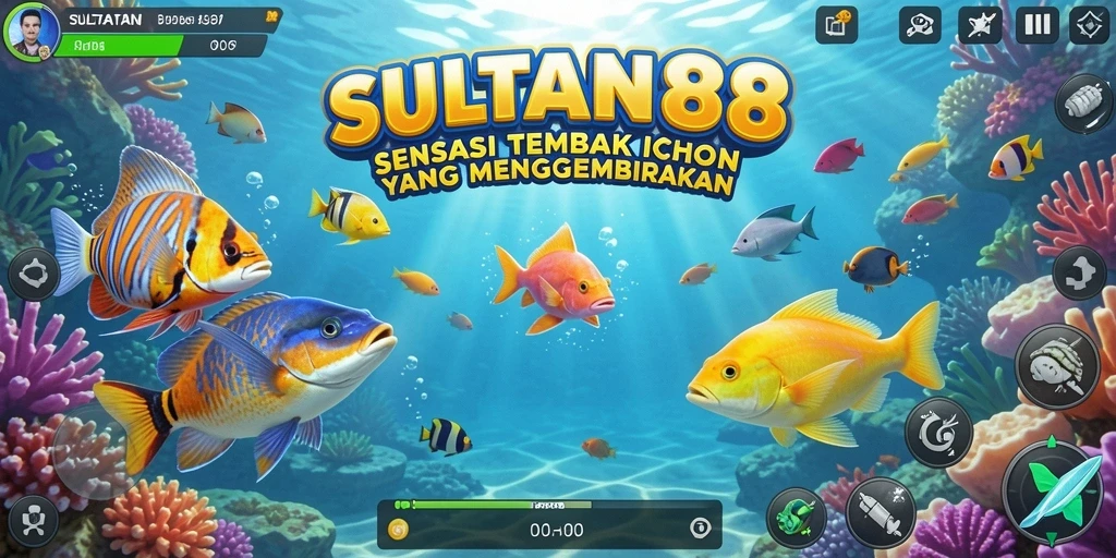 Tampilan menawan dari gameplay tembak ikan di SULTAN88.